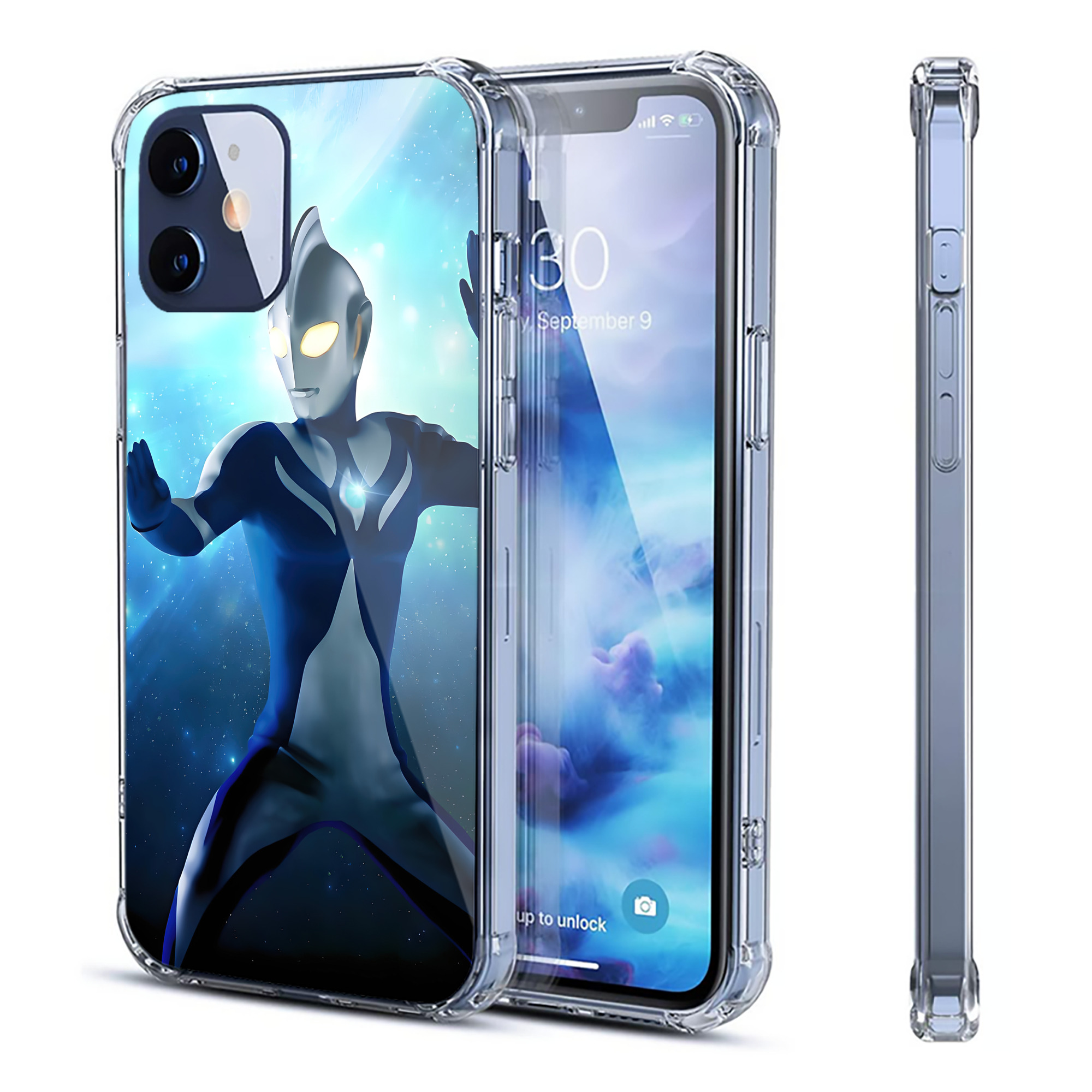 （画像用） ウルトラマン Ultraman 【iPhone 12シリーズ対応】透明スマホケース（クリアソフトケース）